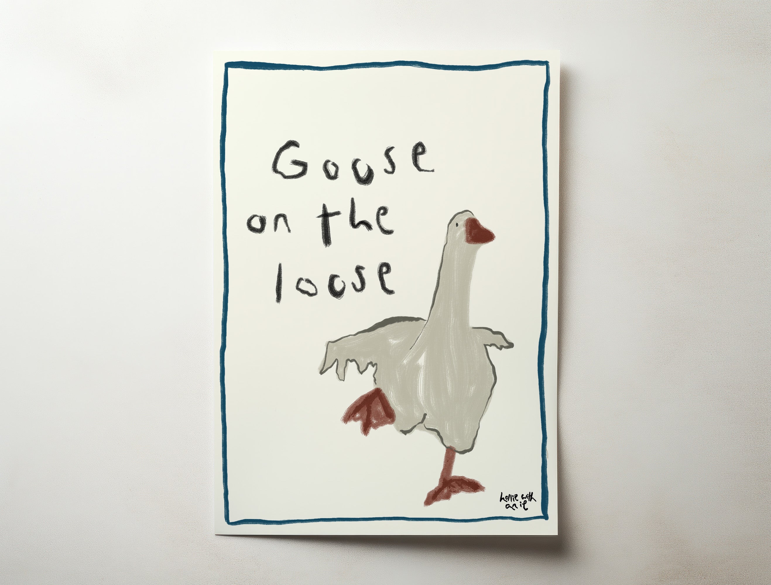 'goose on the loose' print